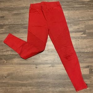Red Moto Pants
